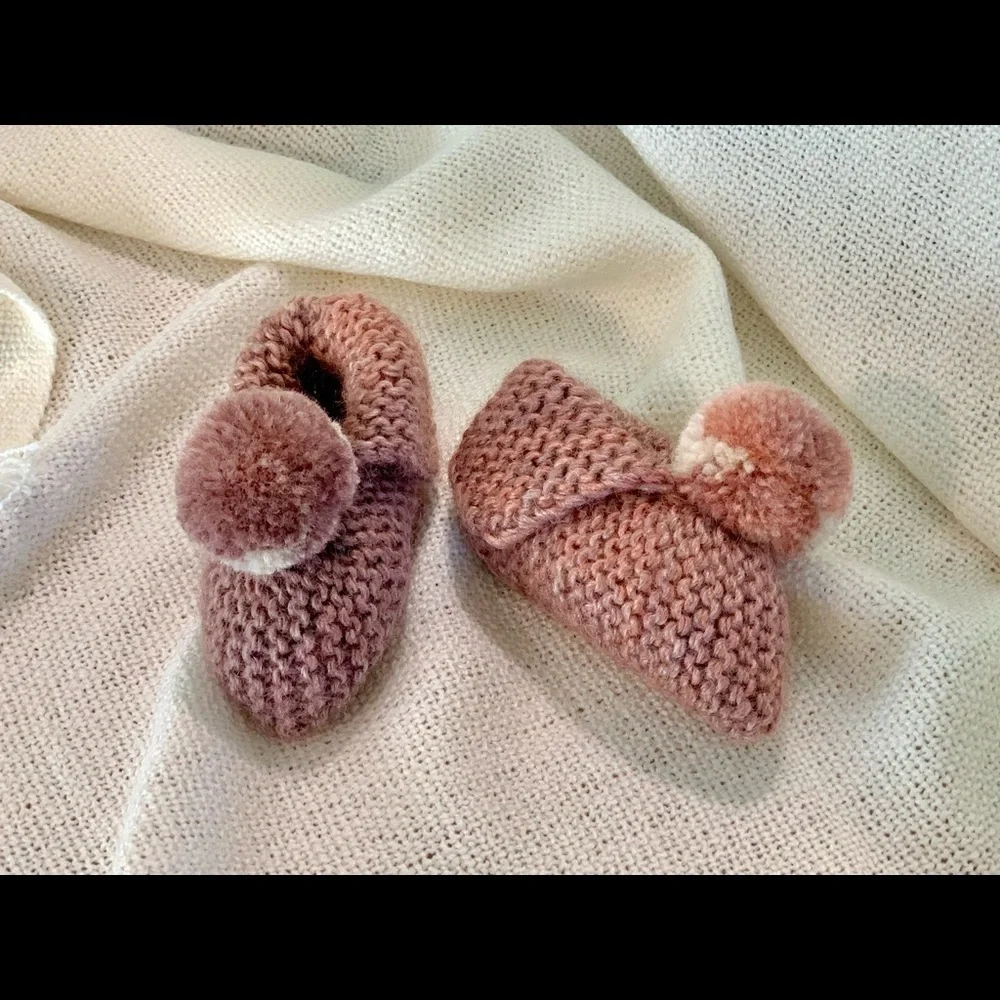 Baby Booties 0-3 months, Baby Shoes with Pompons, Newborn Socks Baby Sho…